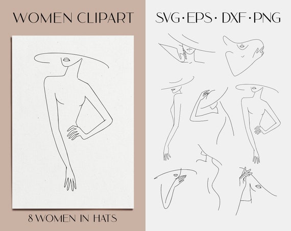 Nackte Frau Mit Mutze Svg Clipart Nudeart Frau Etsy
