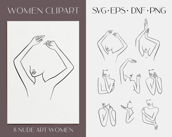 Download Naked Women Svg Clipart Nude Line Drawing Feminist Art Line Etsy
