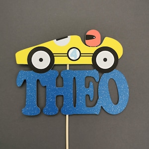 Personalised Race car cake topper ANY AGE & NAME | Custom race car cake topper | Custom Car cake topper | Race Car Birthday Party Supplies