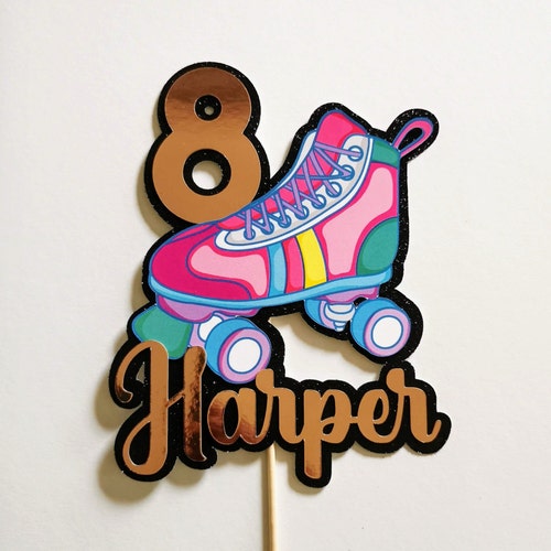Personalised Roller Skate Cake Topper Personalised Cake Etsy