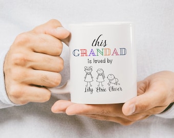 Benutzerdefinierte Grandad Kaffeetasse | 'Geliebt von' personalisiertes Geschenk