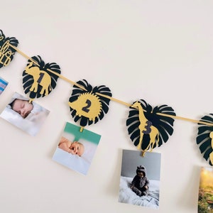 Personalised Wild One Birthday Photo Clips Hello World - Wild one | Jungle Safari 1st Birthday Banner | Wild One Birthday Photo Garland