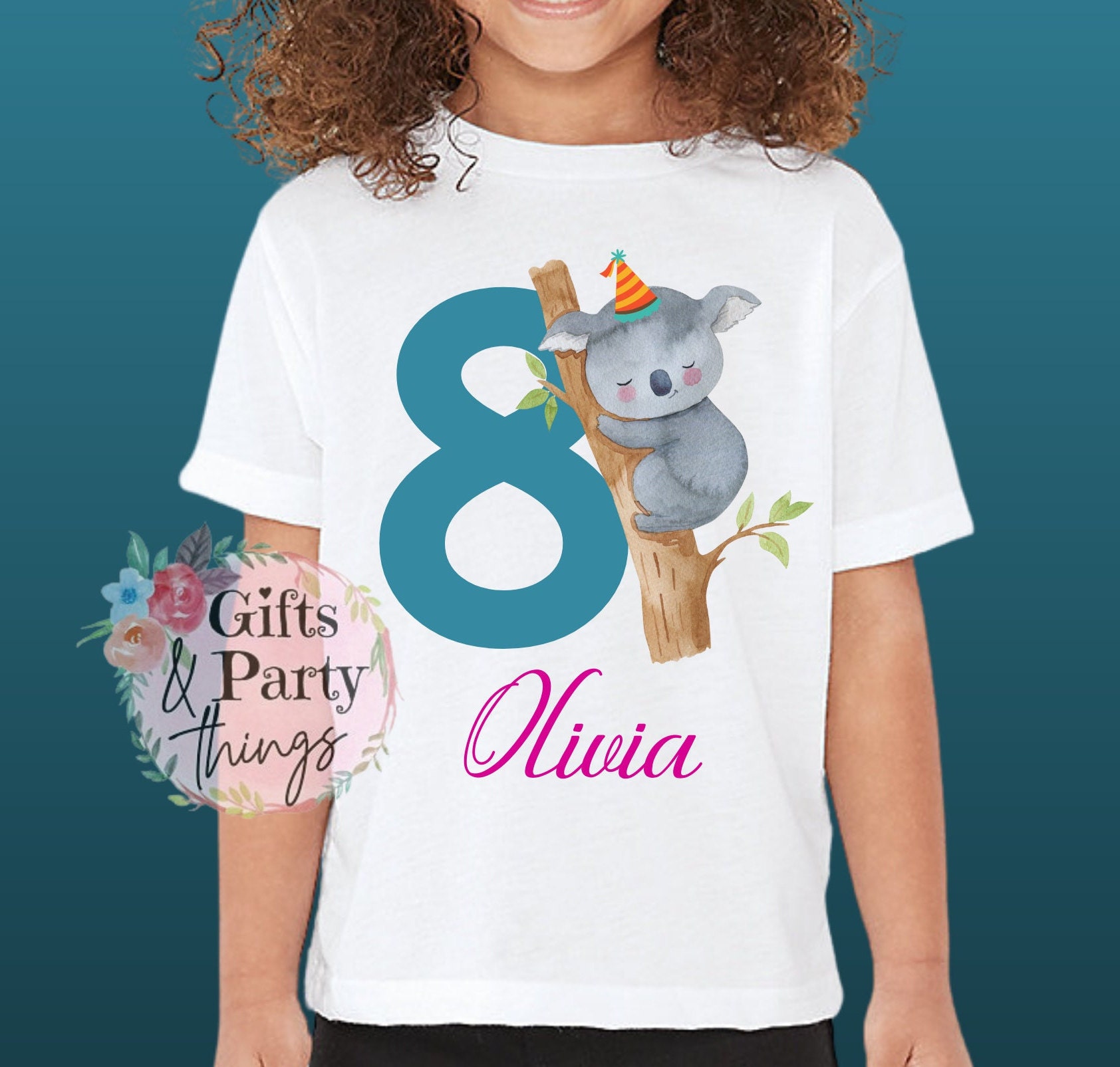 Kids Girls T Shirt Australia Australian Day Souvenir 100% Cotton Koala w Baby B 