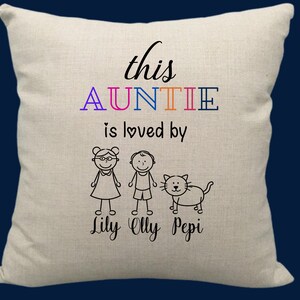 Personalised This Auntie is loved by Cushion, Custom Auntie Gift Cushion, Auntie Birthday Gift, Custom Gifts for Auntie, Mothers Day Gifts