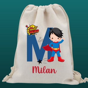 Sac de sport personnalisé à cordon de serrage de super-héros | Sac à cordon | Sac en PE | Kit de sac de sport | Sac d’école/de garderie | Kit de super-héros Sac | Sacs pour garçons