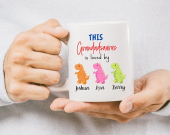 Custom Coffee Mug This Grandadsaurus is loved by | Birthday Mug Grandad | Fathers Day Gift For Grandad| Mugs For Grandad | Xmas gift Grandad