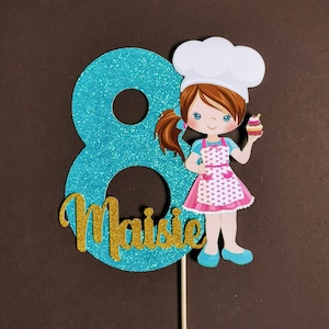 Personalised Baker Cake topper ANY AGE NAME | Personalised Baker Cake topper | Cake Baker Cake topper | Baker Party Supplies