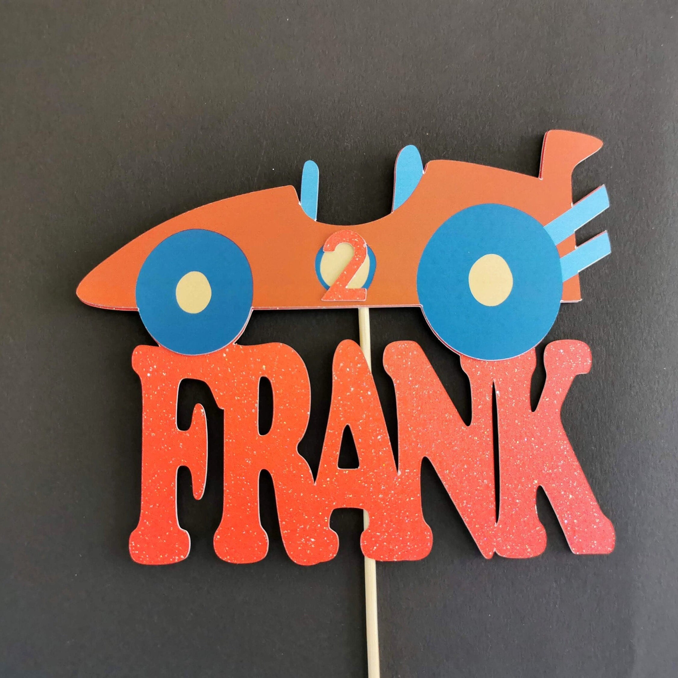 Personalised Race Car Cake Topper ANY AGE & NAME Custom Race Etsy