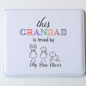 Tappetino per mouse in similpelle personalizzato per nonno, tappetino per mouse personalizzato per nonno, regali di compleanno per la festa del papà, Natale e nonno, regalo personalizzato per nonno