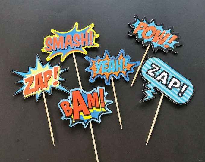 Superhero Cupcake Toppers Mix PRINTABLE - Etsy