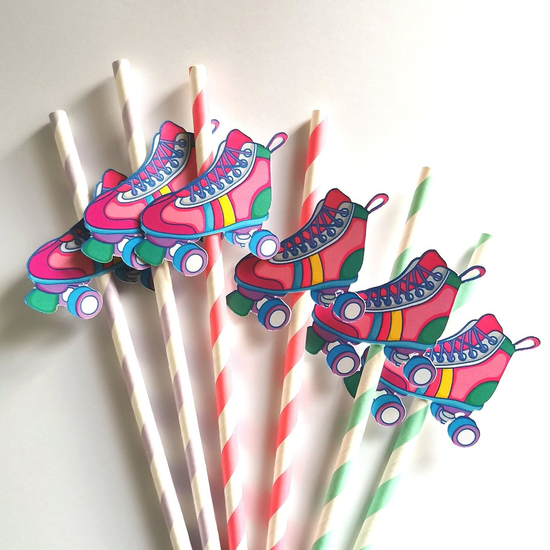 Custom Roller Skates Paper Straws Custom Skates Straws Roller Skates