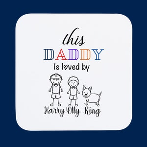 Personalisierte Daddy Untersetzer | Benutzerdefinierte Untersetzer für Papa | Väter Tag Geschenk für Papa | Geburtstagsgeschenk für Papa | Untersetzer Geschenk Papa | Xmas Geschenk Papa