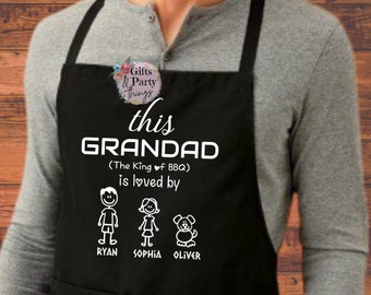 Personalised Grandad Apron | Fathers Day Gifts | Grandad Is Loved By Apron | Grandad Belongs To Apron | Fathers Day Birthday Gifts Grandad