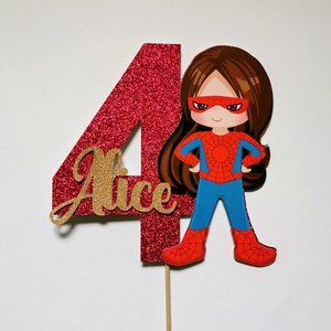 Personalised Superhero Girl Cake topper ANY AGE NAME | Personalised Superhero Cake topper | Superhero Cake topper | Superhero Party Supplies
