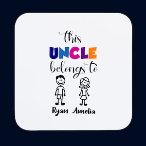 Personalised Uncle Coaster | Custom Coaster Uncle | Fathers Day Gift For Uncle | Birthday Gift For Uncle | Coaster Gift | Uncle Xmas Gift