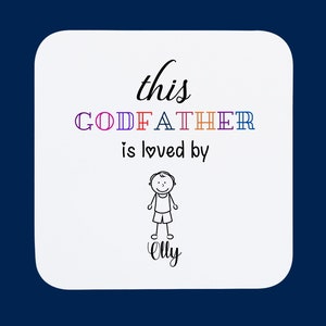 Personalised Godfather Coaster | Custom Coaster Godfather | Fathers Day Gift | Birthday Gift Godfather | Coaster Gift | Godfather Xmas Gift
