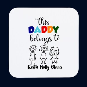 Personalisierte Daddy Untersetzer | Benutzerdefinierte Untersetzer für Papa | Väter Tag Geschenk für Papa | Geburtstagsgeschenk für Papa | Untersetzer Geschenk Papa | Xmas Geschenk Papa