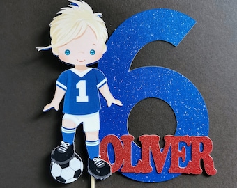 Personalised Football Cake Topper | Football Birthday Cake Topper | Soccer Birthday Party Supplies | Football Birthday Party Supplies