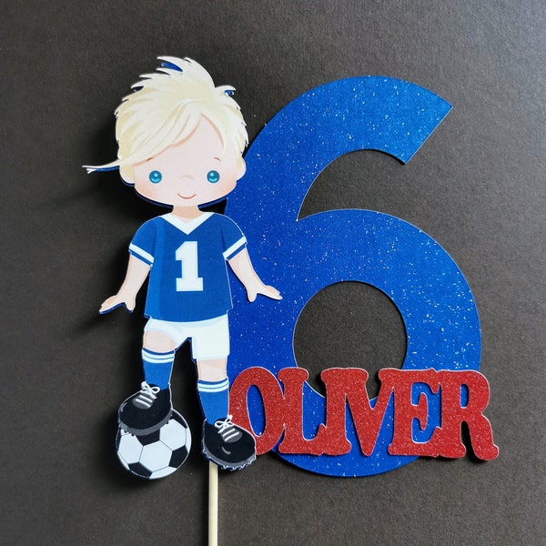 Personalised Football Cake Topper | Football Birthday Cake Topper | Soccer Birthday Party Supplies | Football Birthday Party Supplies