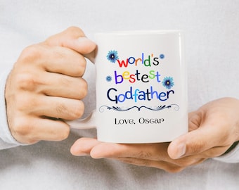 Custom World's Bestest Godfather Coffee Mug, Custom Godfather Mug, Godfather Christmas Birthday Gift, Gifts for Godfather, Fathers Day Gifts