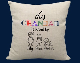 Personalized Grandad Pillow, Custom Grandparent Gift