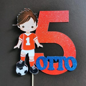 Personalised Football Cake Topper | Football Birthday Cake Topper | Soccer Birthday Party Supplies | Football Birthday Party Supplies