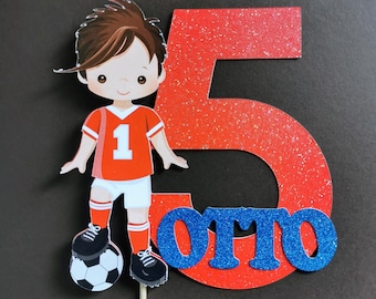 Personalised Football Cake Topper | Football Birthday Cake Topper | Soccer Birthday Party Supplies | Football Birthday Party Supplies