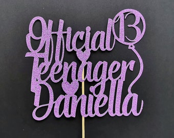 Personalised Official Teenager Birthday Cake topper | 13th Birthday cake topper | Teenager Cake topper | Personalised 13th Cake topper