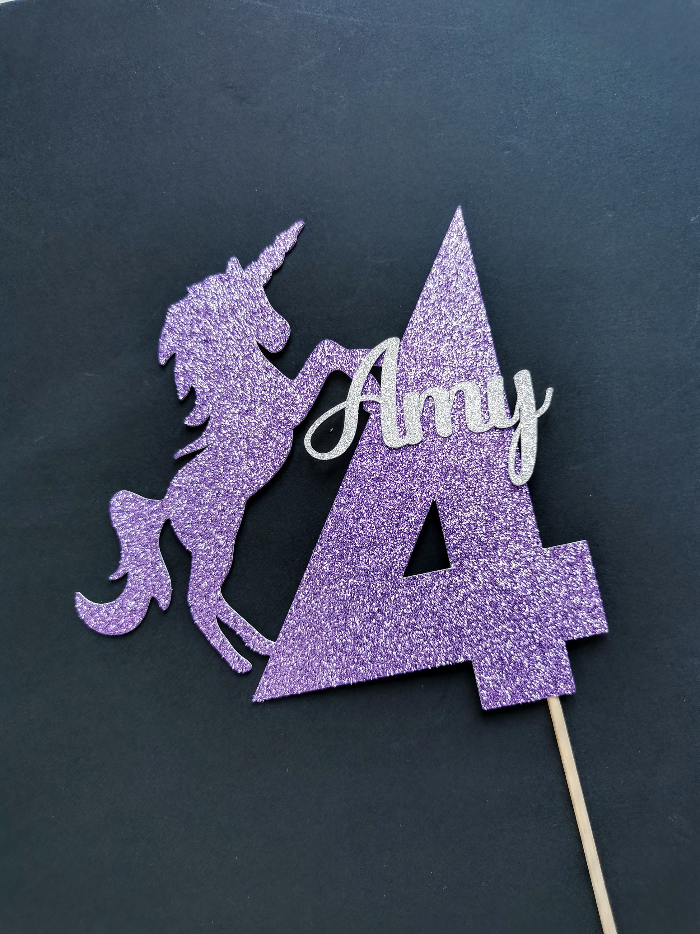 personalised birthday unicorn cake topper any age name etsy