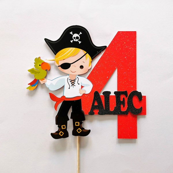 Personalisierte Piraten Boy Cake Topper JEDEM ALTER | Personalisierte Piraten Cake Topper | Piraten Junge Cake Topper | Piraten Jungen Party Zubehör