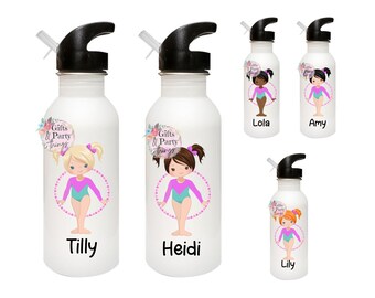 Personalised Girl Gymnast Water bottle | Gymnastics water bottle | Back to School/Birthday gift | Water bottle for kids | Gymnast bottle