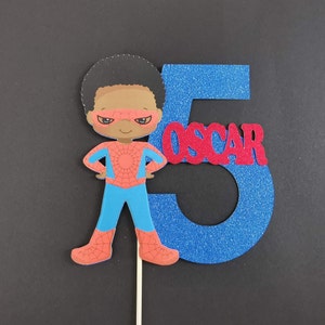Personalised Superhero Boy Cake topper ANY AGE NAME | Personalised Superhero Cake topper | Superhero Cake topper | Superhero Party Supplies