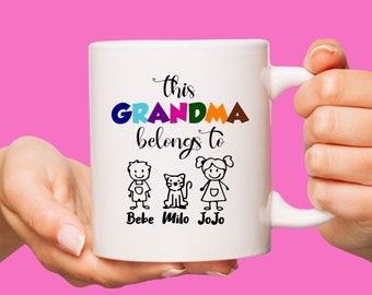 Personalisierte Oma Tasse | Benutzerdefinierte Namen, Geschenk zum Muttertag