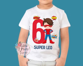 Personalised Superhero Boy T-shirt ANY AGE NAME | Personalised Superhero Birthday Outfit | Superhero T-shirt | Superhero Party Supplies