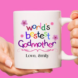 Custom World&#39;s Bestest Godmother Coffee Mug, Godmother Gift Mug, Godmother Birthday Gift, Custom Gift Godmother, Mothers Day Christmas Gift