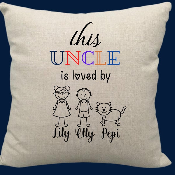 Personalised This Uncle is loved Cushion, Custom Uncle Gift Cushion, Uncle Birthday Gift, Custom Gifts for Uncle, Custom Fathers Day Gifts