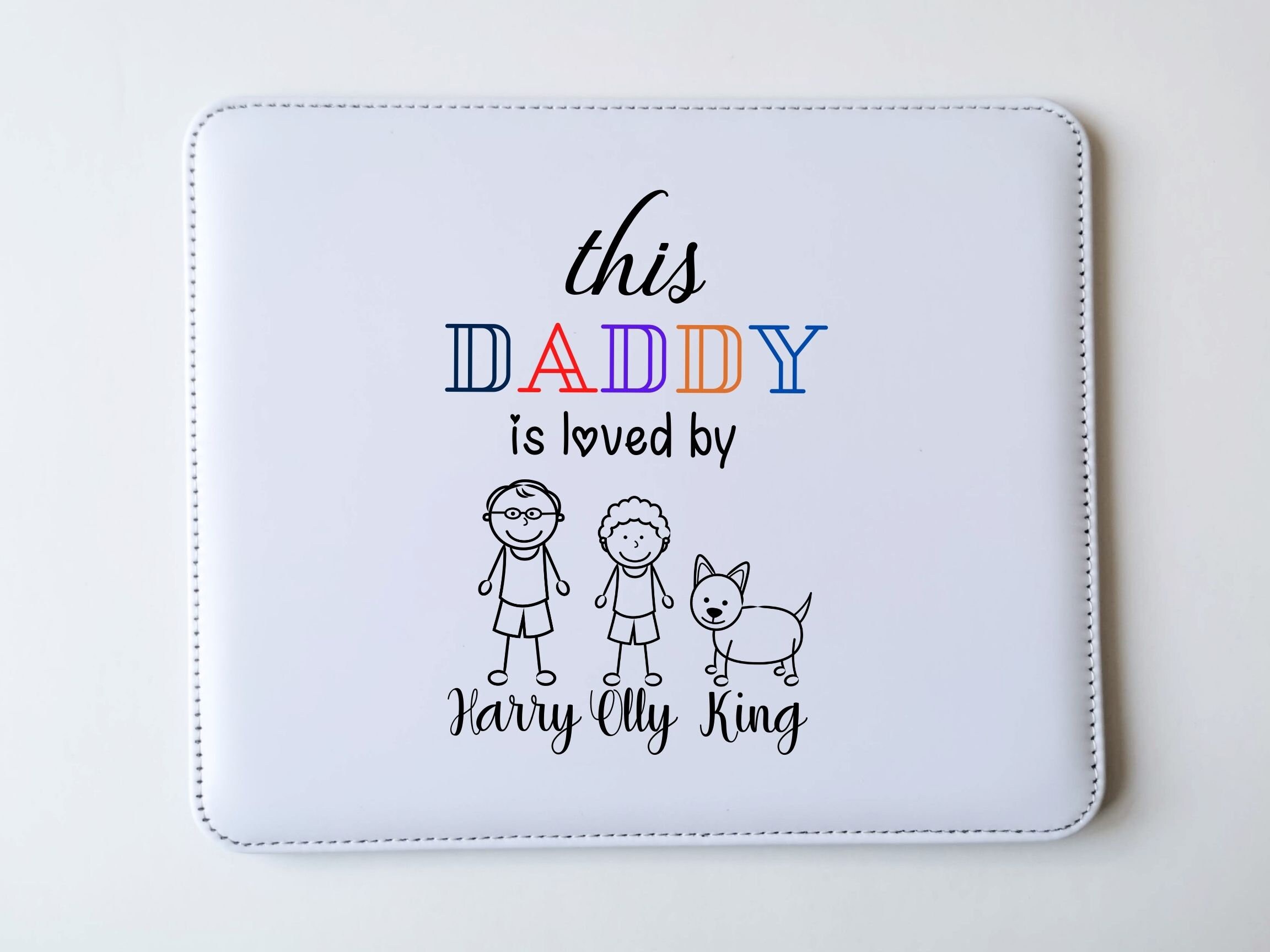 Personalised Dad PU Leather Mouse Pad Custom Mouse Pad for Etsy
