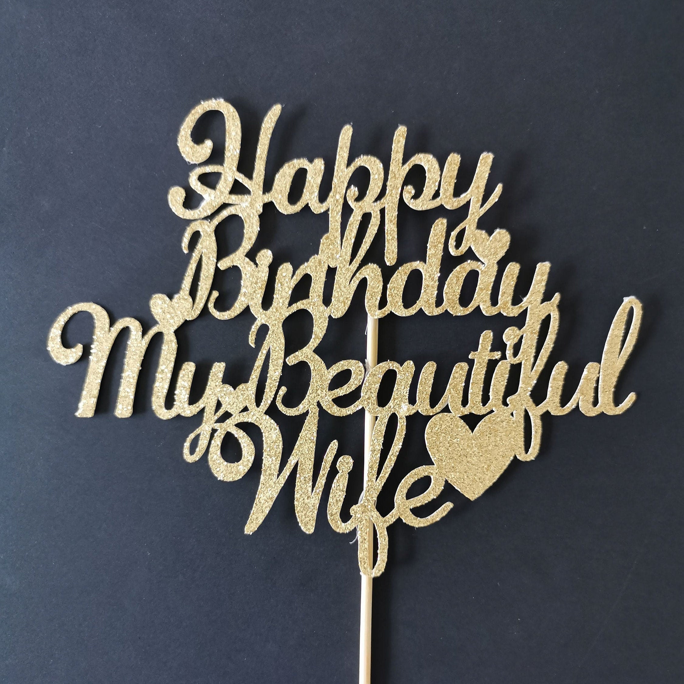 Custom Happy Birthday Wife Cake Topper Wife Birthday Cake - Etsy