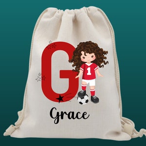Personalisierter Fußball Turnbeutel | Turnbeutel | PE Tasche | Sporttasche Kit | Schultüte | Fußball Kit Tasche | Mädchentaschen