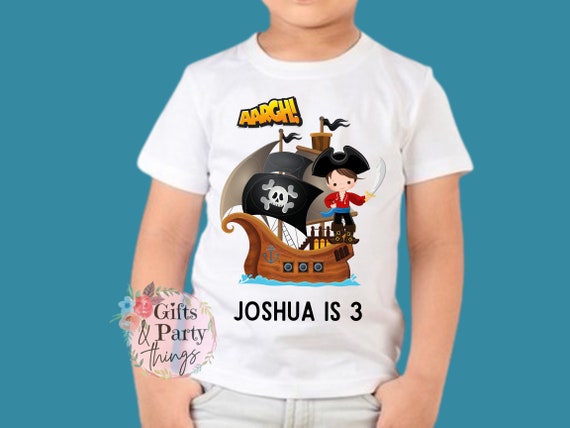 Camiseta personalizada para niños piratas cualquier edad