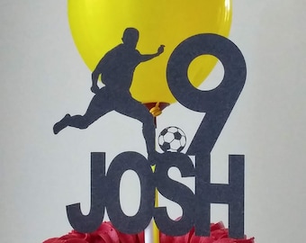 Personalized Glitter Football Cake Topper, Any Age & Name
