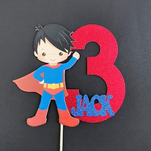 Personalised Superhero Boy Cake topper ANY AGE NAME | Personalised Superhero Cake topper | Superhero Cake topper | Superhero Party Supplies