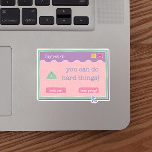 Adesivo de vinil com citação You Can Do Hard Things | Ótimo para laptops, garrafas de água, telefones — Adesivo para lava-louças