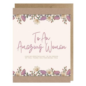 Um cartão de felicitações de mulher incrível para o aniversário de apreciação de um amigo Dia da Mulher | Cartão de felicitações feito à mão com envelope