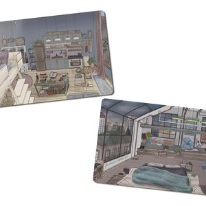LOFT Mini impression d'art LOT de 2 | Impression d'art, décoration murale, carte postale d'art, décoration d'intérieur, design d'intérieur, illustration, impression d'art, lot de 2