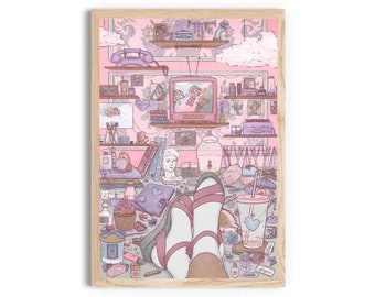 Impresión artística/postal de Angelcore, impresión artística, decoración de pared, postal artística, decoración de interiores, diseño de interiores, impresión artística de ilustración