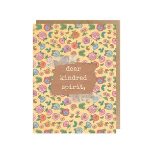 Cartão de espírito de parentesco de primavera | Aniversário, verão, fofo, amizade, impressão de arte de ilustração floral | Cartão de felicitações e envelope feitos à mão