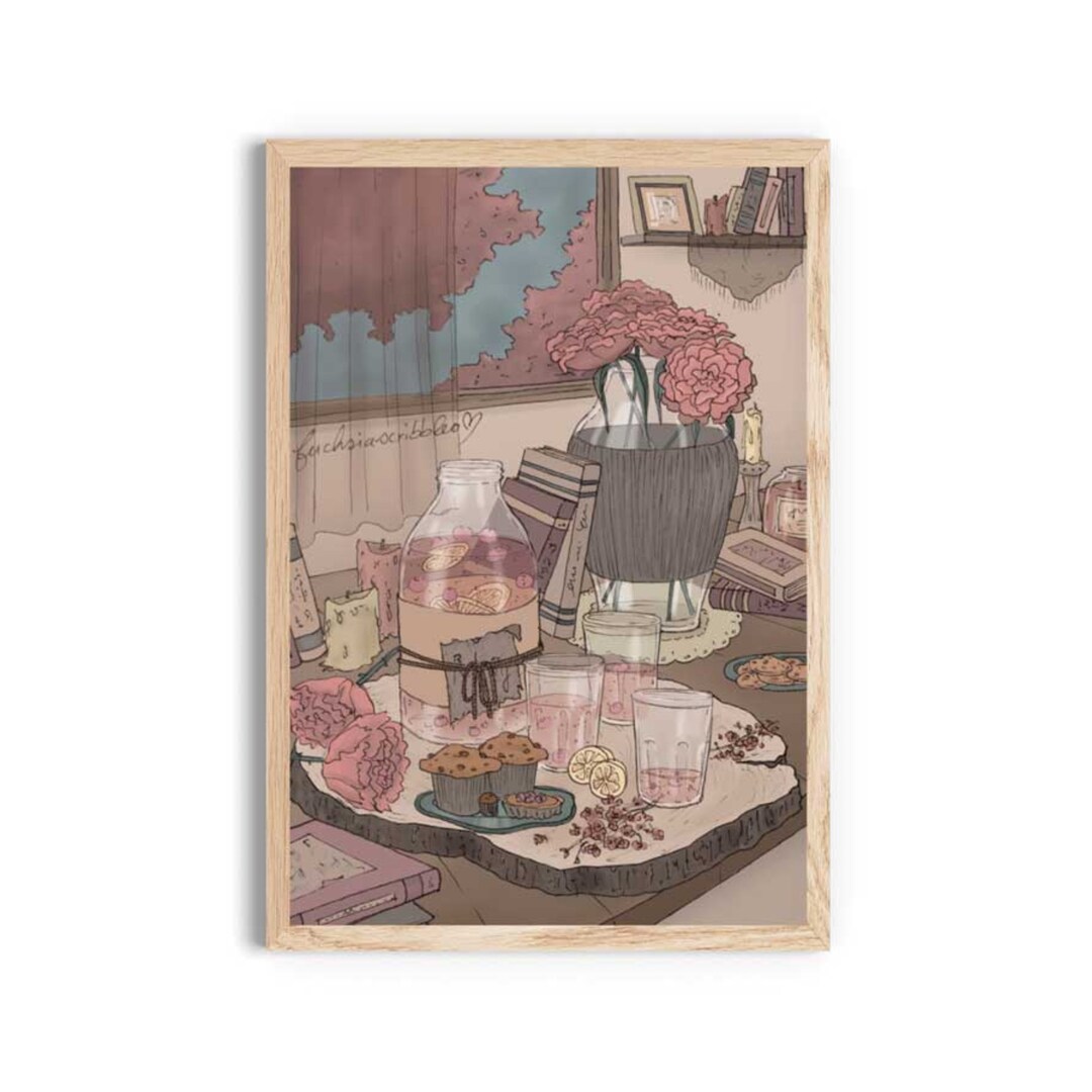 Fairytale Tea ADE Art Print 4"x6" Tea, Home Decor, Wall Decor, High