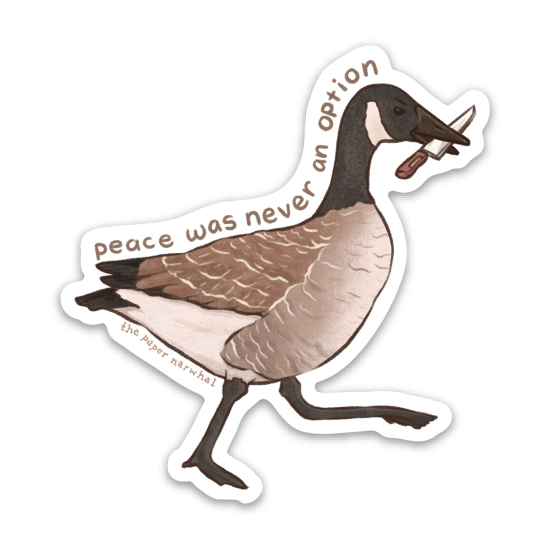 Angry Canada Goose With Knife 