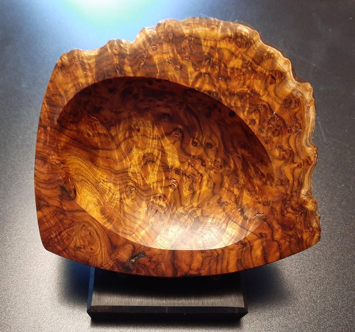 Chittum burl dish wood art hand carved collector piece. Etsy